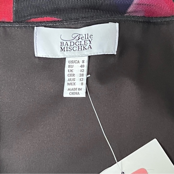 Badgley Mischka Black and Pink Halter Midi Sundress - Picture 8 of 12